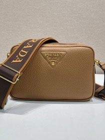 Prada original calfskin small shoulder bag 1BD082 caramel