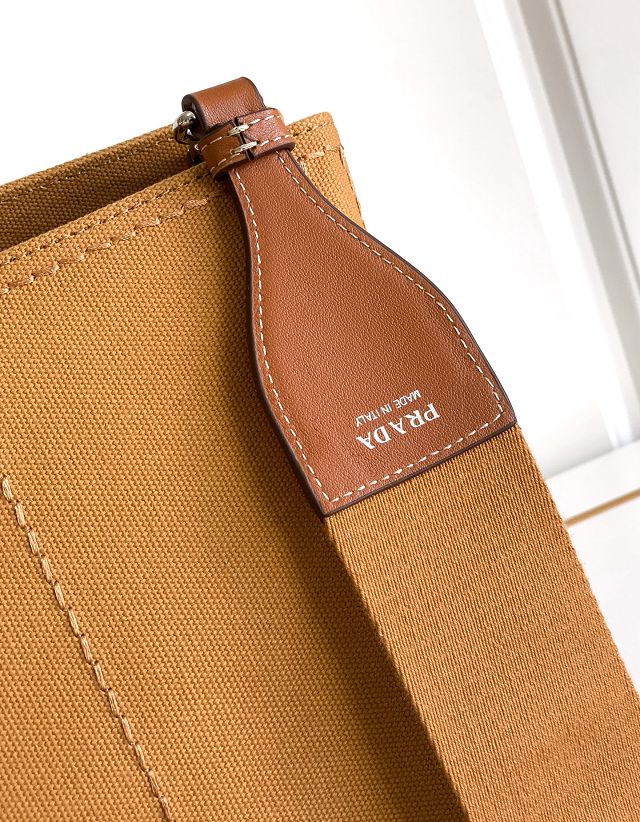 Prada original canvas jardiniere large handbag 2VG131 tabacco