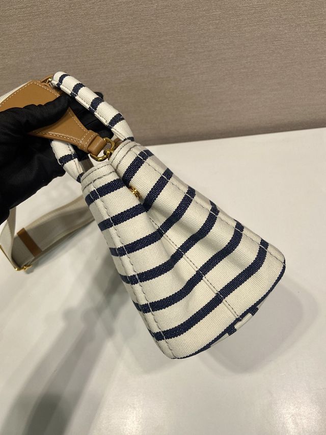 Prada original canvas jardiniere mini handbag 1BA038 white&blue