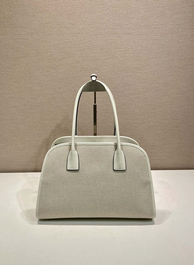 Prada original canvas top handle bag 1BG572 white