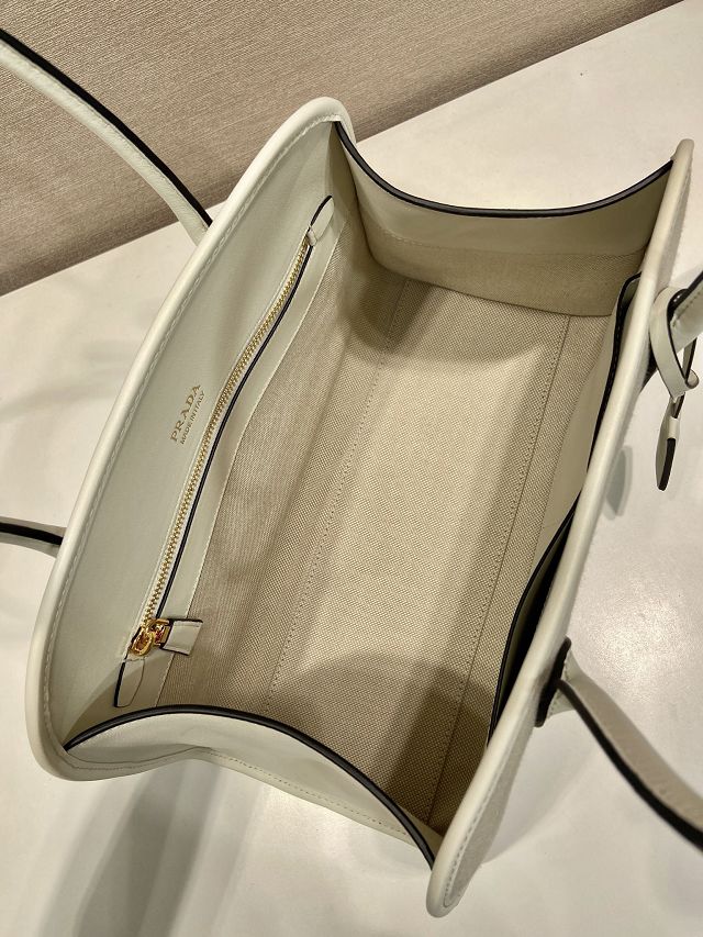 Prada original canvas top handle bag 1BG572 white