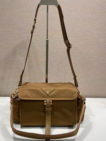 Prada original nylon explore medium shoulder bag 1BD394 brown