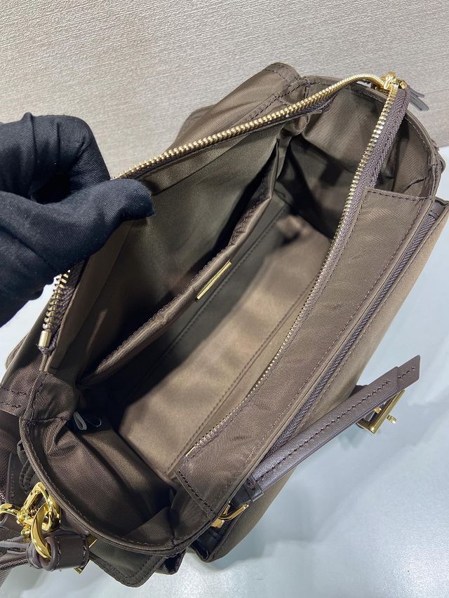 Prada original nylon explore medium shoulder bag 1BD394 sienna