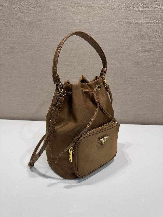 Prada original nylon mini backpack 1BH038 brown