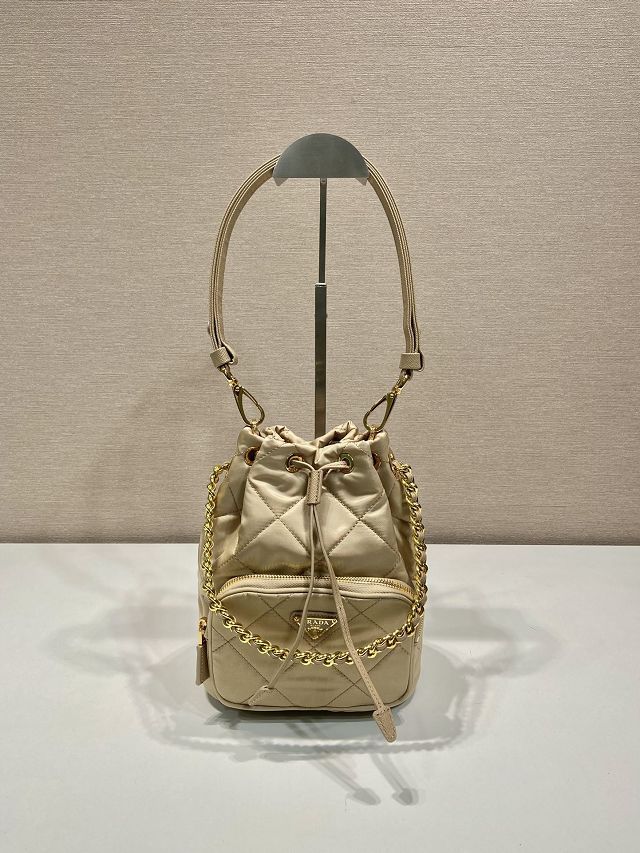 Prada original nylon mini backpack 1BH038A beige