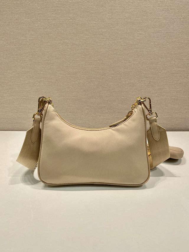 Prada original nylon re-edition 2005 hobo bag 1BH204 apricot
