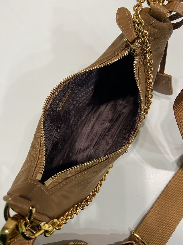 Prada original nylon re-edition 2005 hobo bag 1BH204 brown