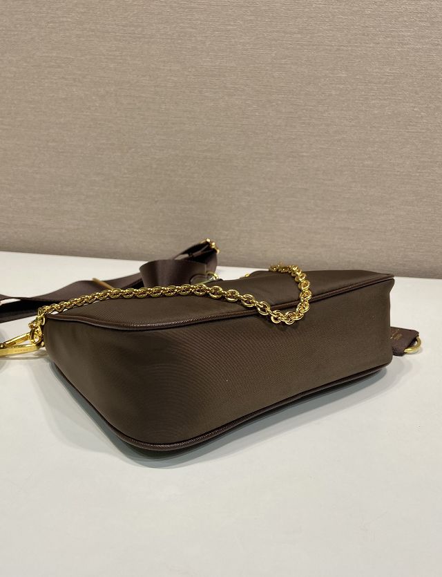 Prada original nylon re-edition 2005 hobo bag 1BH204 sienna