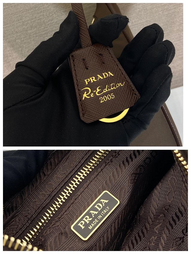 Prada original nylon re-edition 2005 mini bag 1N204M sienna