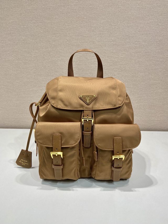 Prada original nylon small backpack 1BZ677 caramel