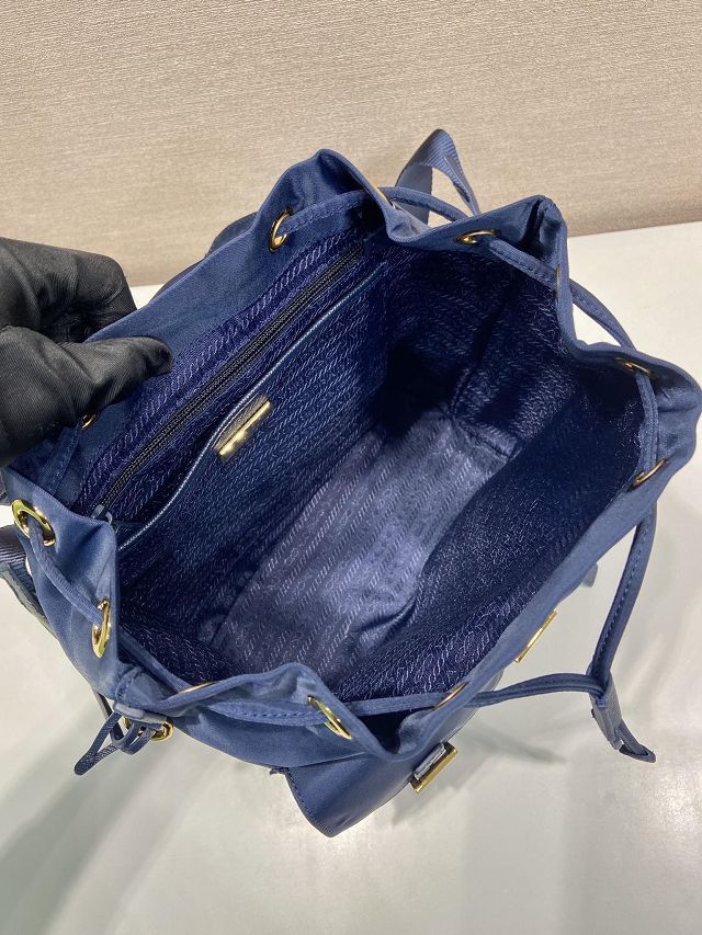 Prada original nylon small backpack 1BZ677 dark blue