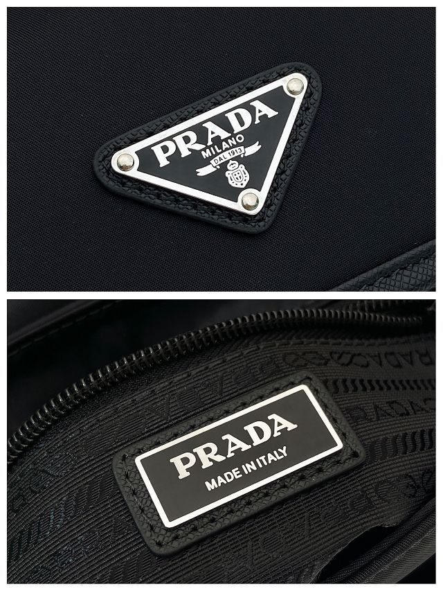 Prada original nylon small shoulder bag 2VD077 black