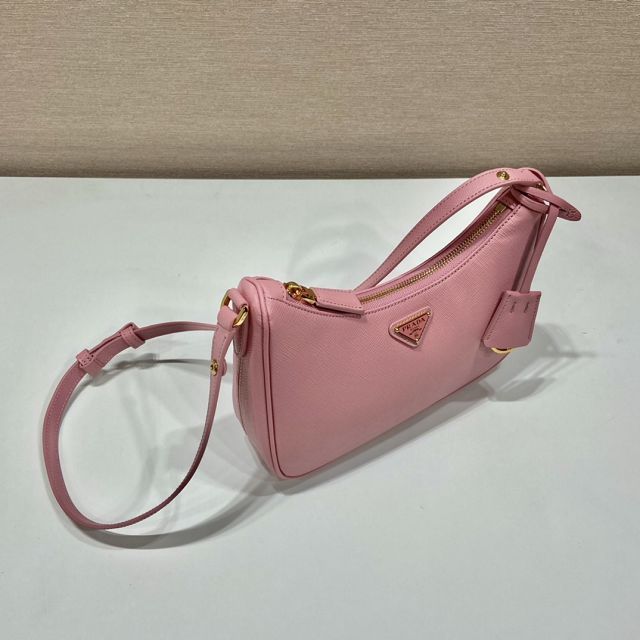 Prada original saffiano calfskin re-edition mini bag 1BC204 pink