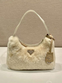 Prada original shearling re-edition 2000 mini bag 1NE515 beige