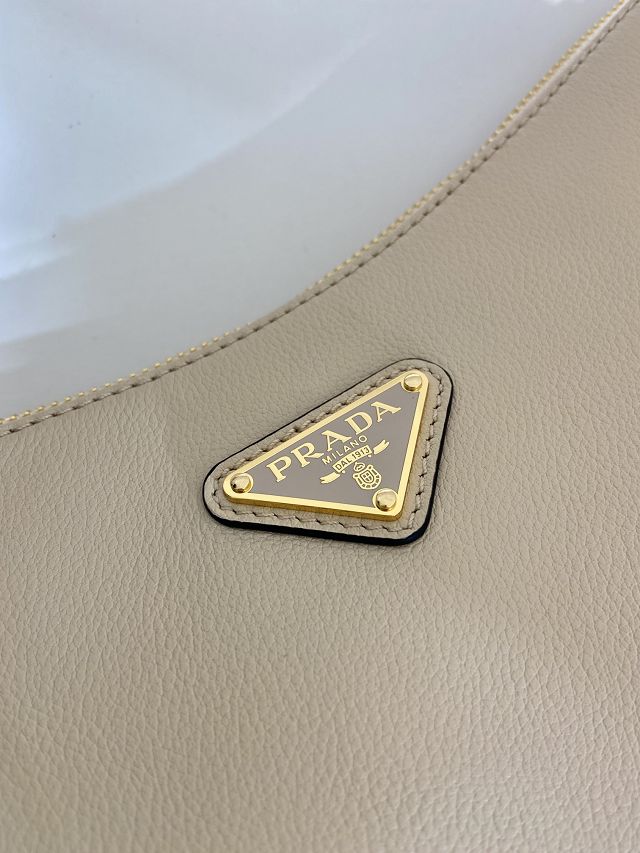 Prada original soft calfskin aimee large shoulder bag 1BC228 beige