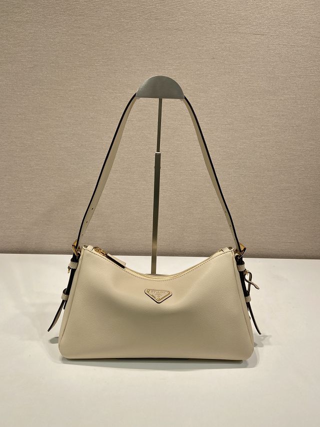 Prada original soft calfskin aimee medium shoulder bag 1BC229 beige