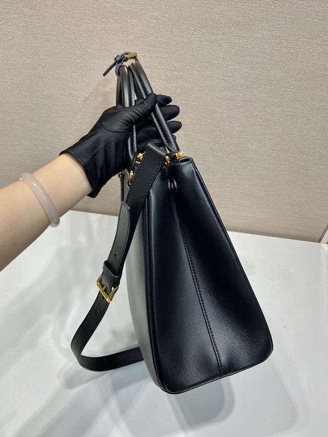 Prada original soft calfskin galleria large bag 1BA446 black