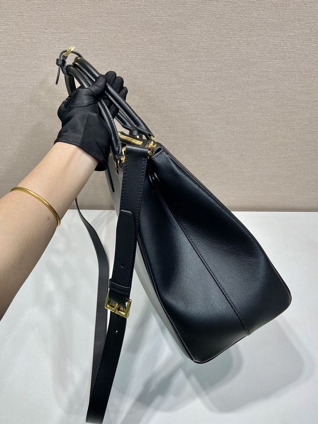 Prada original soft calfskin galleria maxi bag 1BA802 black