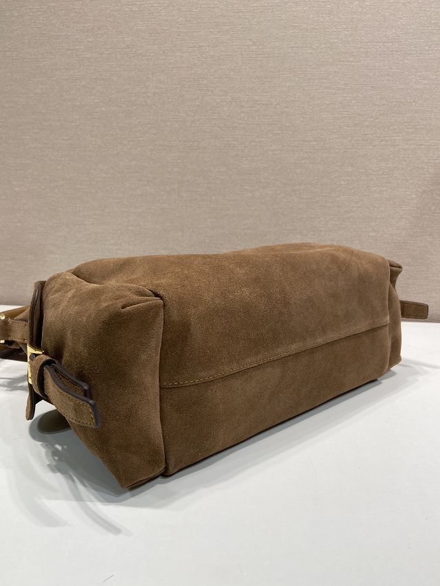Prada original suede explore shoulder bag 1BC264 brown
