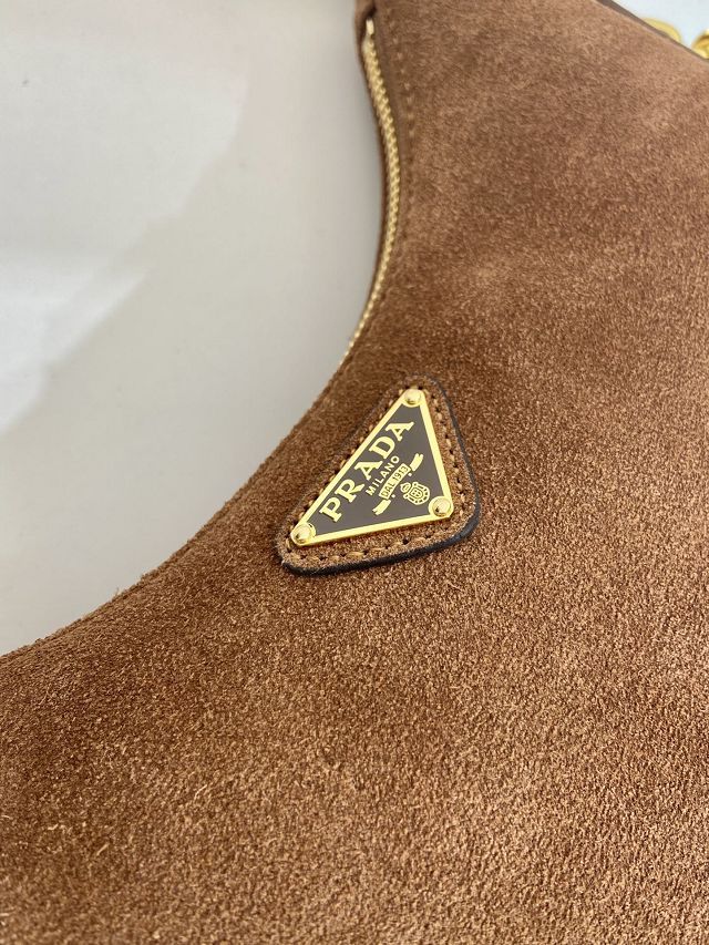 Prada original suede re-edition mini bag 1BC204 brown