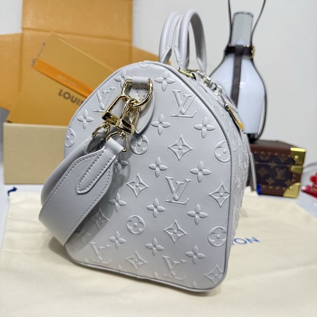 Louis vuitton original calfskin speedy soft 30 handbag M25670 grey