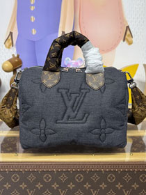 Louis vuitton original denim speedy 25 M26956 black