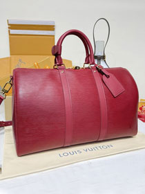 Louis vuitton original epi leather keepall 45 M15180 red