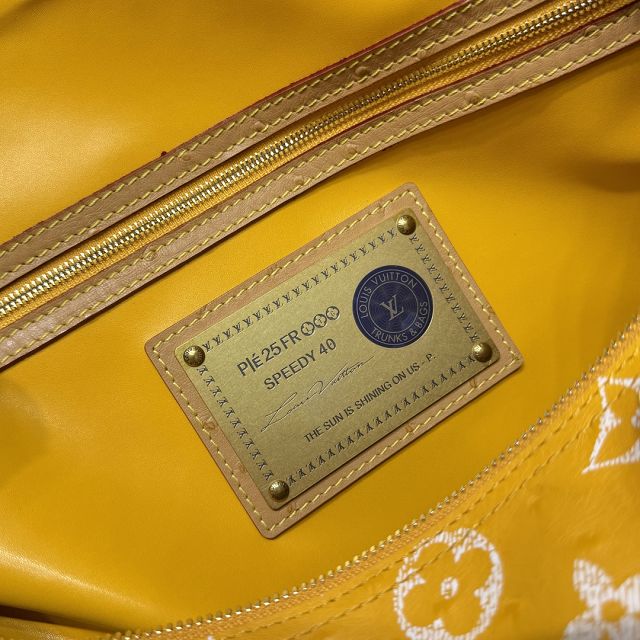 Louis vuitton original ostrich calfskin speedy P9 40 N85703 yellow