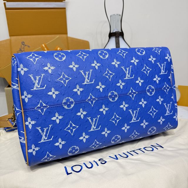 Louis vuitton original ostrich calfskin speedy P9 40 N87523 blue