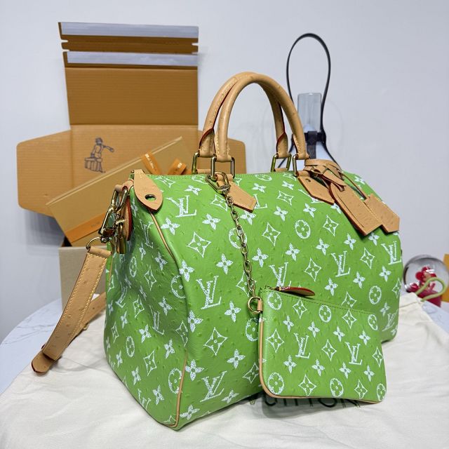 Louis vuitton original ostrich calfskin speedy P9 40 N87523 green