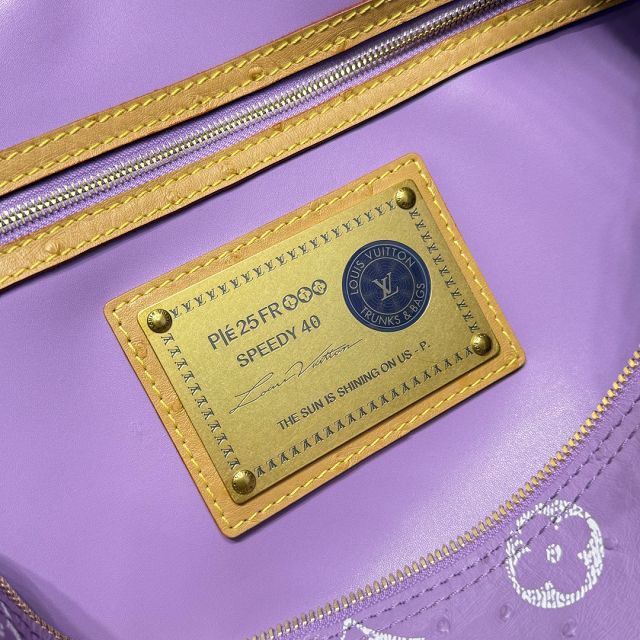 Louis vuitton original ostrich calfskin speedy P9 40 N87523 purple