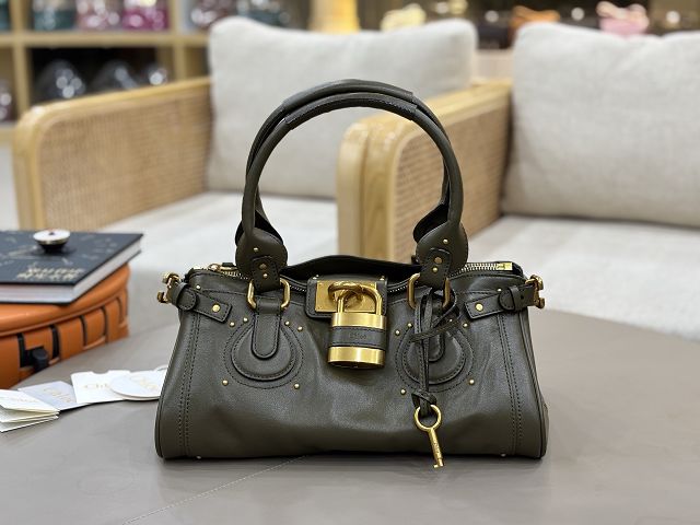 Chloe original calfskin paddington bag CH0003 dark green