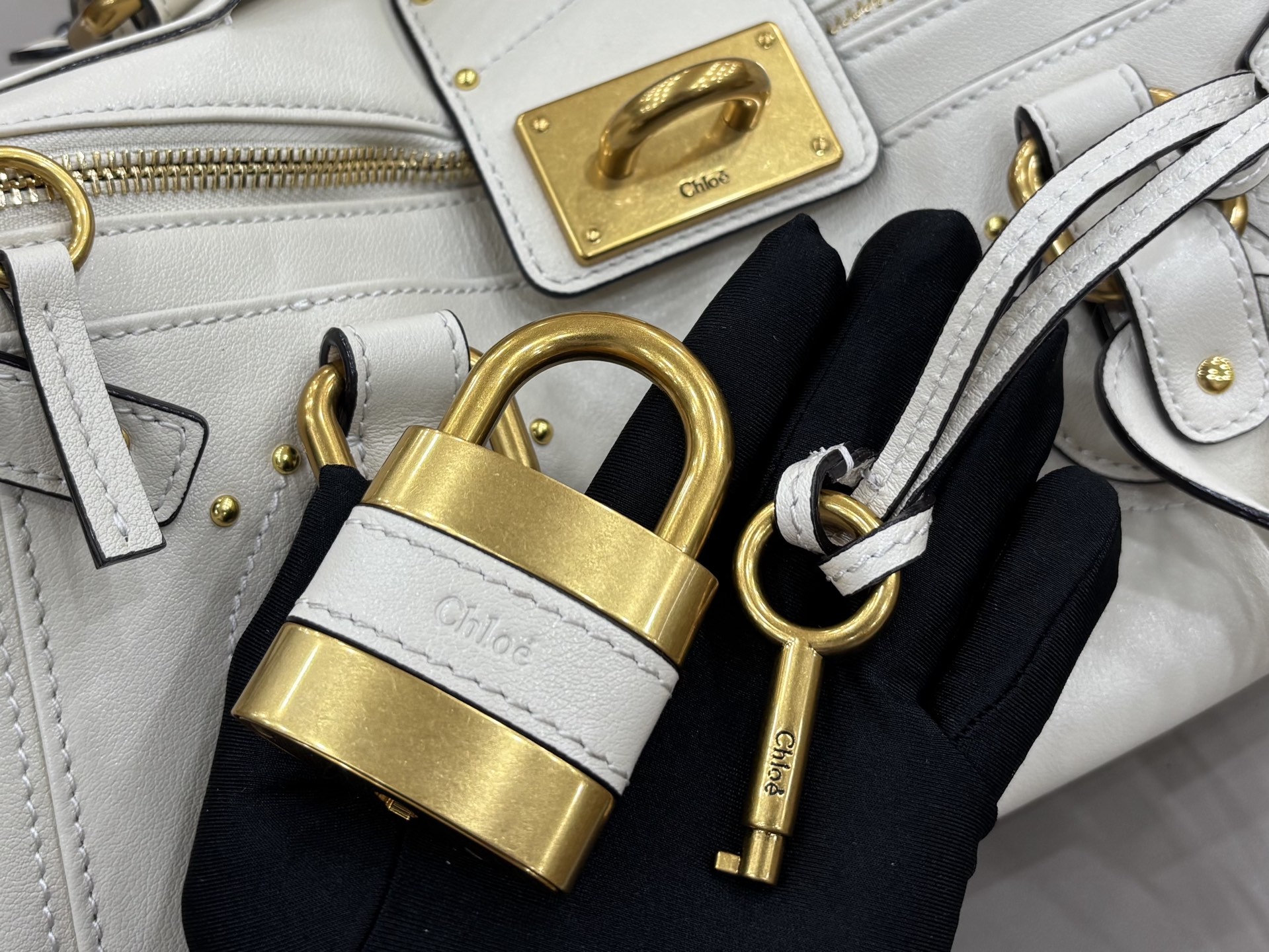 Chloe original calfskin paddington bag CH0003 white