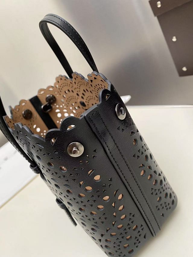 Alaia original vienne wave calfskin mina 16 bag AL0005 black