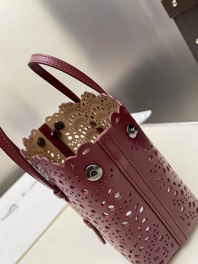 Alaia original vienne wave calfskin mina 16 bag AL0005 bordeaux