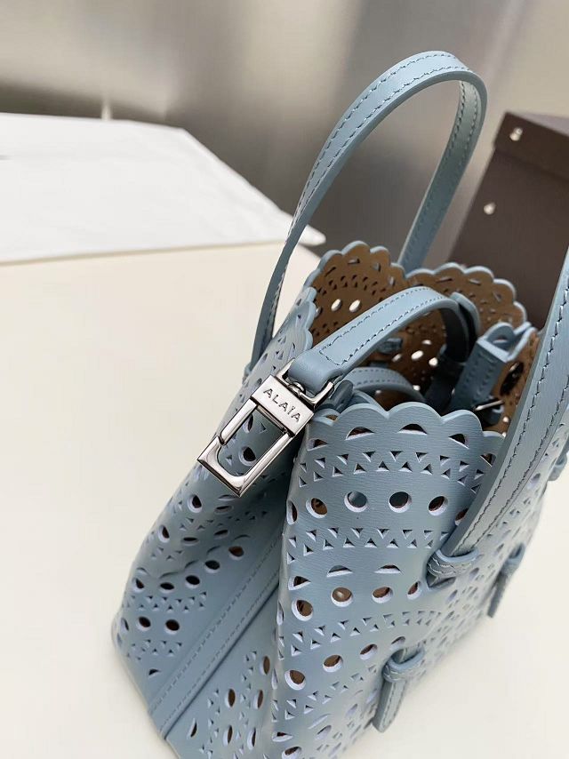 Alaia original vienne wave calfskin mina 16 bag AL0005 light blue