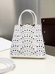 Alaia original vienne wave calfskin mina 16 bag AL0005 white