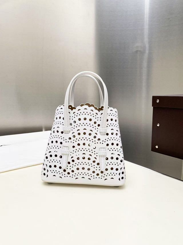 Alaia original vienne wave calfskin mina 16 bag AL0005 white