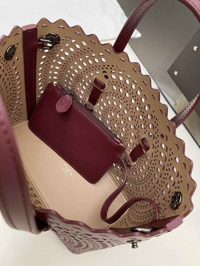 Alaia original vienne wave calfskin mina 20 bag AL0004 bordeaux