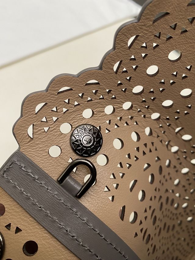 Alaia original vienne wave calfskin mina 25 bag AL0003 grey