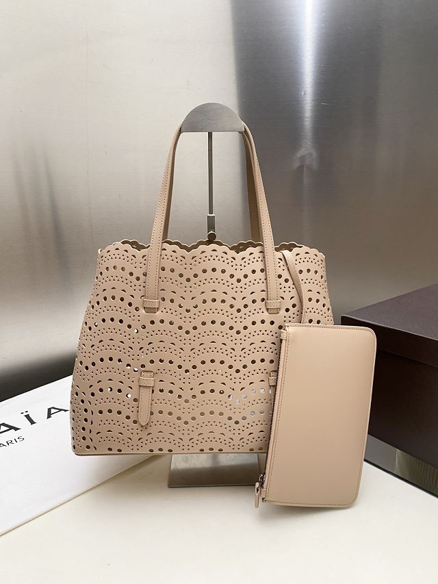 Alaia original vienne wave calfskin mina 32 bag AL0006 desert