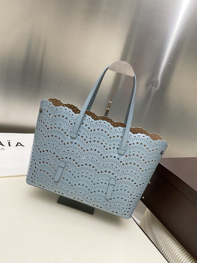 Alaia original vienne wave calfskin mina 32 bag AL0006 light blue