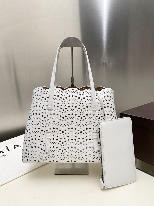 Alaia original vienne wave calfskin mina 32 bag AL0006 white
