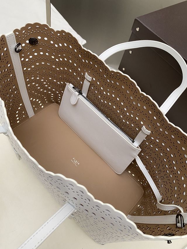 Alaia original vienne wave calfskin mina 32 bag AL0006 white