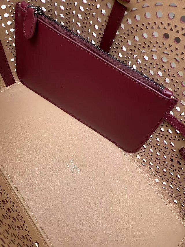 Alaia original vienne wave calfskin mina 32 bag AL0007 bordeaux