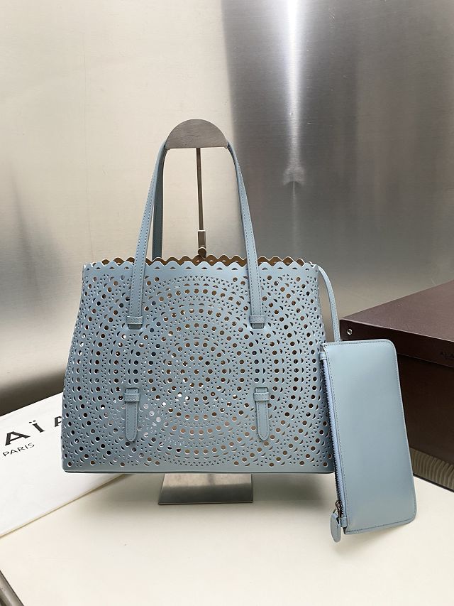 Alaia original vienne wave calfskin mina 32 bag AL0007 light blue