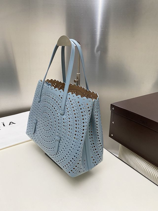 Alaia original vienne wave calfskin mina 32 bag AL0007 light blue