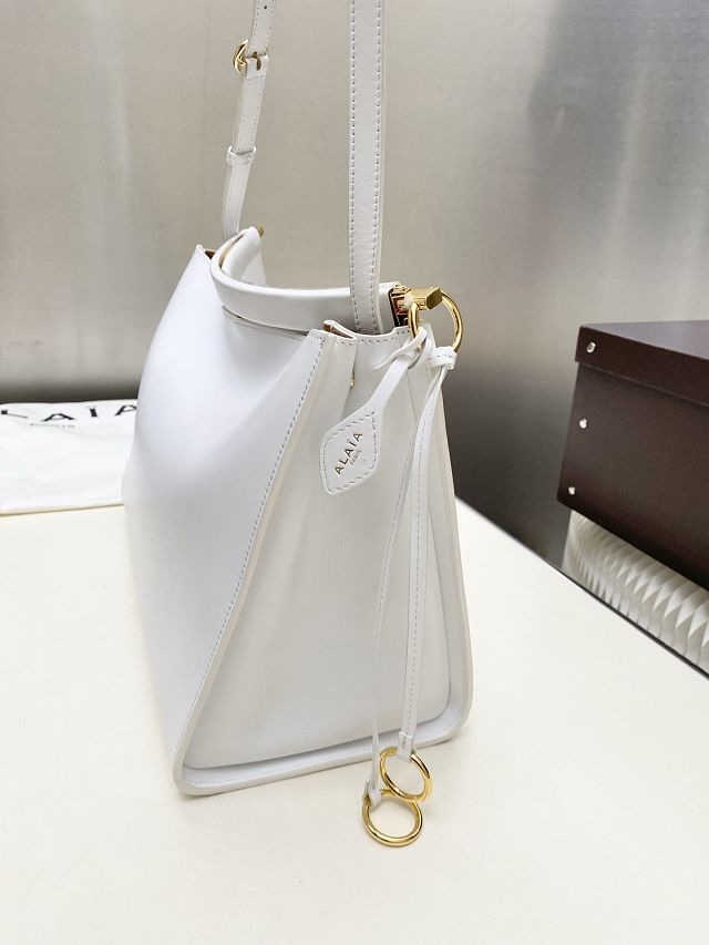 Alaia original calfskin le click medium square bag AL0018 white