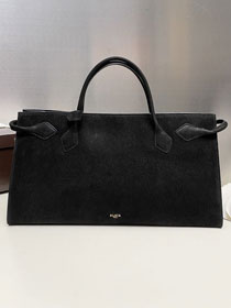 Alaia original nubuck calfskin large le teckel tote bag AL0015 black