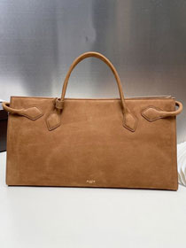 Alaia original nubuck calfskin large le teckel tote bag AL0015 brown